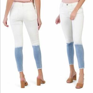 FRAME Le High Skinny Dip Dyed Frayed Cut Off Jeans Waters 26 NWOT